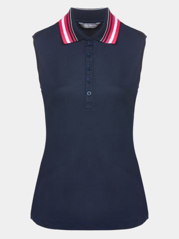 Valiente Nylon Pique ohne Arm Polo navy