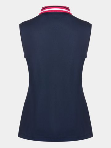 Valiente Nylon Pique ohne Arm Polo navy