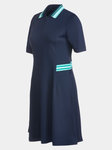 Valiente Nylon Pique halbarm Kleid navy