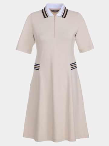 Valiente Nylon Pique halbarm Kleid sand