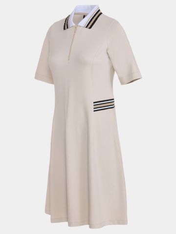 Valiente Nylon Pique halbarm Kleid sand