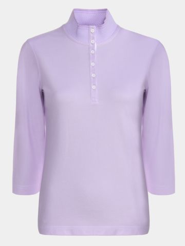 Valiente 2-Tone Pique 3/4 Arm Polo lila