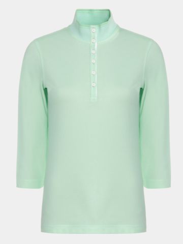 Valiente 2-Tone Pique 3/4 Arm Polo hellgrün