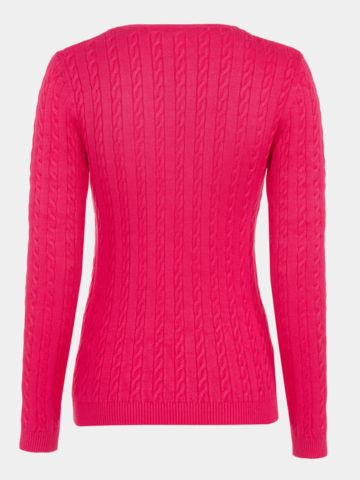 Valiente cable knit sweater fuchsia