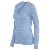 Valiente  Zopf Pullover Strick hellblau