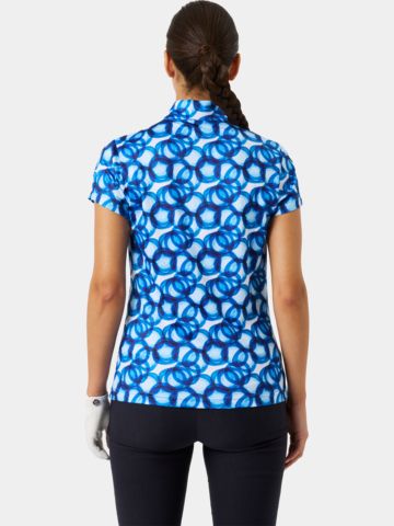 Daily Sports Mesh print half-sleeve polo blue