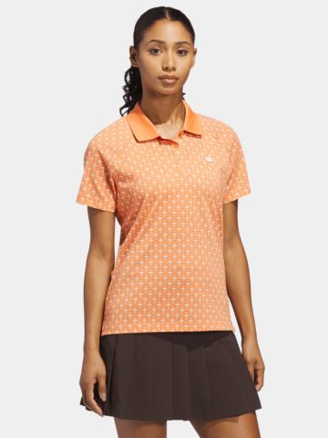 S Nov AOP Halbarm Polo orange