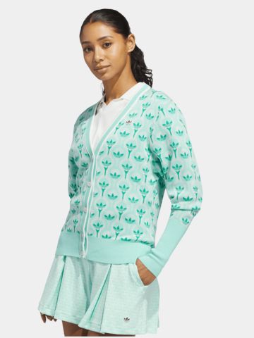 adidas Golf Originals S Cardigan Jacke Strick türkis