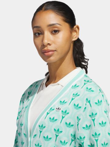 adidas Golf Originals S Cardigan Jacke Strick türkis