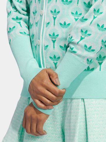 adidas Golf Originals S Cardigan Jacke Strick türkis