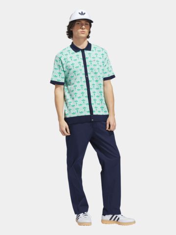 adidas Golf Originals S Nov Knit P Halbarm Hemd türkis