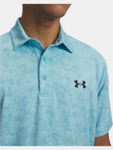 Under Armour Playoff 3.0 Printed Tropical Fescue Halbarm Polo navy