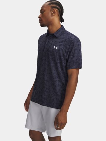 Under Armour Playoff 3.0 Printed Tropical Fescue Halbarm Polo türkis