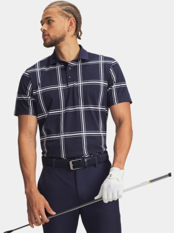 Under Armour Drive Printed Fairway Plaid Halbarm Polo navy