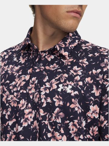 Under Armour Matchplay Printed Floral Hazard Halbarm Polo rosa