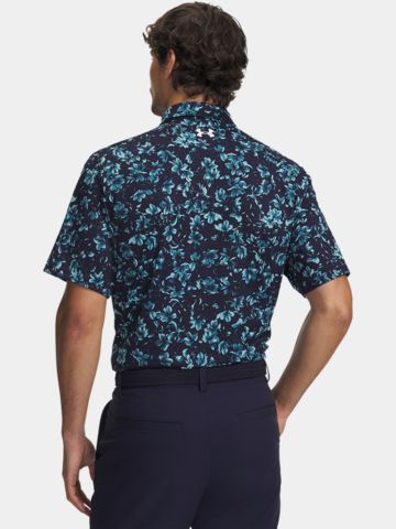 Under Armour Matchplay Printed Floral Hazard Half Sleeve Polo navy