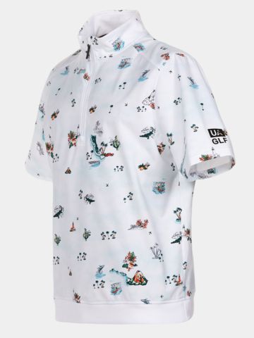 Under Armour  Drive Wind Golf Trip Half Sleeve Windshirt white