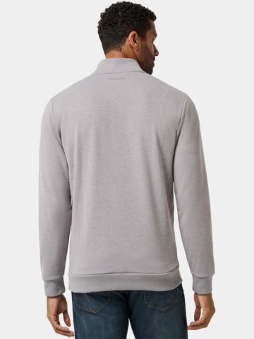TravisMathew  CLOUD QUARTER ZIP 2. strečová střední vrstva světle šedá