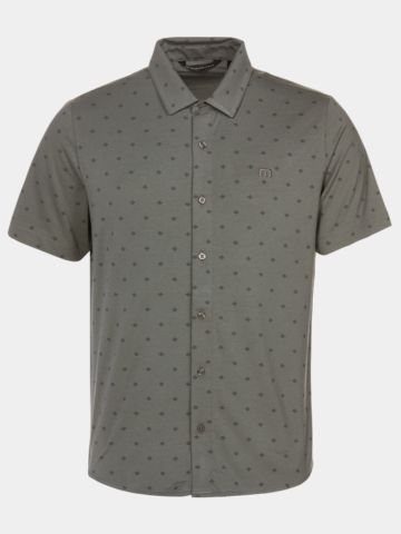 TravisMathew COMFORTKNIT GEO Halbarm Hemd oliv