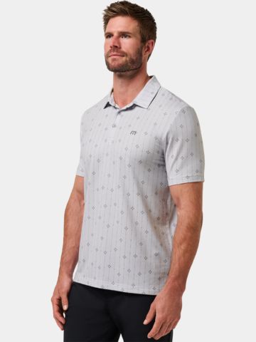 TravisMathew Polokošile FEATHERWEIGHT DECO s polovičním rukávem světle šedá