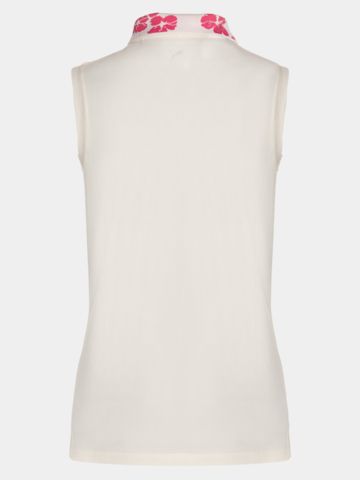 Puma W Modalon Floral Rib Polo bez rukávů bílá