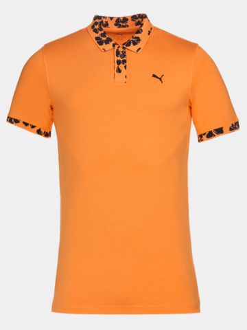 Puma Modalon Floral Rib Polo - LC Halbarm orange