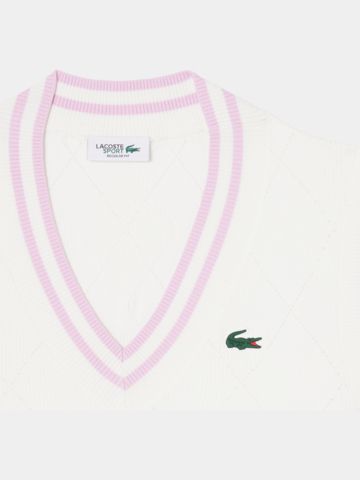 Lacoste SWEATER Pullunder Strick weiß