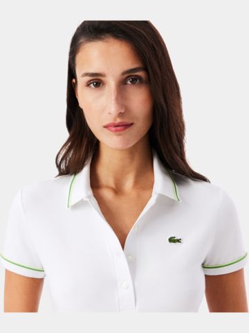 Lacoste RIBBED COLLAR SHIRT Halbarm Polo weiß