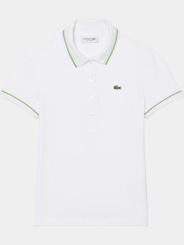 Lacoste RIBBED COLLAR SHIRT Halbarm Polo weiß