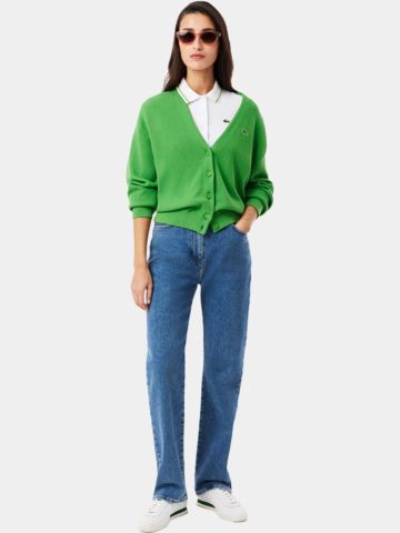 Lacoste RIBBED COLLAR SHIRT Halbarm Polo weiß