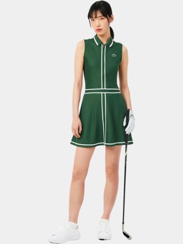 Lacoste DRESS ohne Arm Kleid dunkelgrün
