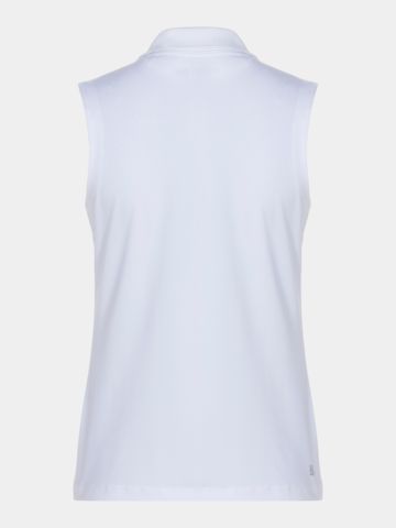 Lacoste KRÁTKÁ RIBBED COLLAR SHIRT bez rukávů Polo bílá