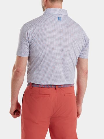 FootJoy Nautical Flag Print Lisle Halbarm Polo rot