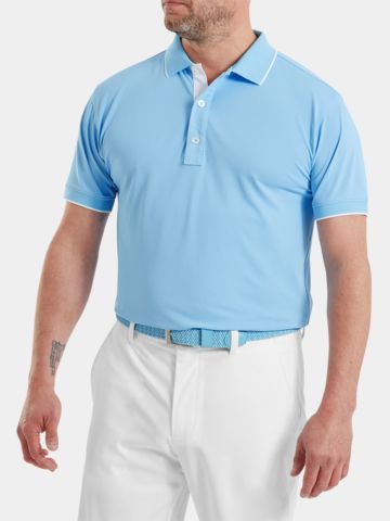 FootJoy  Wordmark Pique Half-Sleeve Polo blue