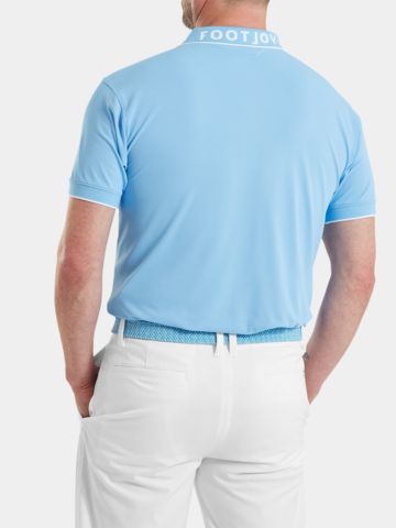 FootJoy  Wordmark Pique Half-Sleeve Polo blue