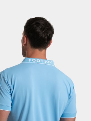 FootJoy  Wordmark Pique Half-Sleeve Polo blue