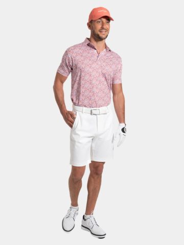 FootJoy  Meadow Print Lisle Half Sleeve Polo red