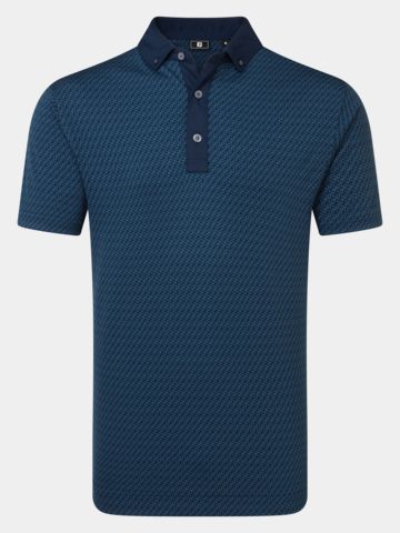FootJoy Star Geo Jacquard Half Sleeve Polo navy