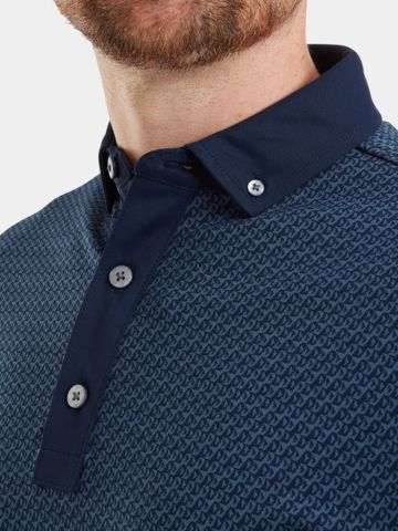 FootJoy  Star Geo jacquard half-sleeve polo navy
