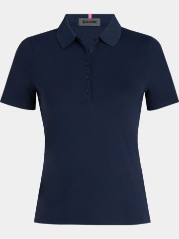 G/Fore Ribbed Tech Halbarm Polo navy