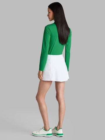 G/Fore Silky Tech Zip Langarm Polo grün