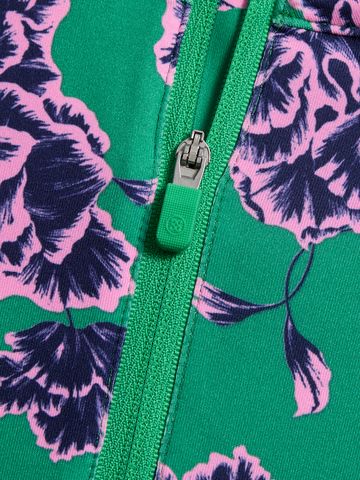 G/Fore Graphic Floral Print Tech Jersey Stretch Midlayer grün