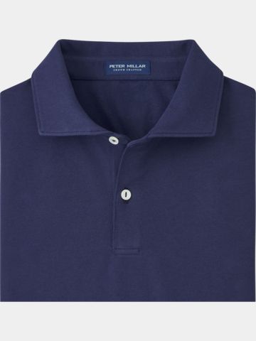 Peter Millar ALBATROSS COTTON-BLEND PIQUE Halbarm Polo navy