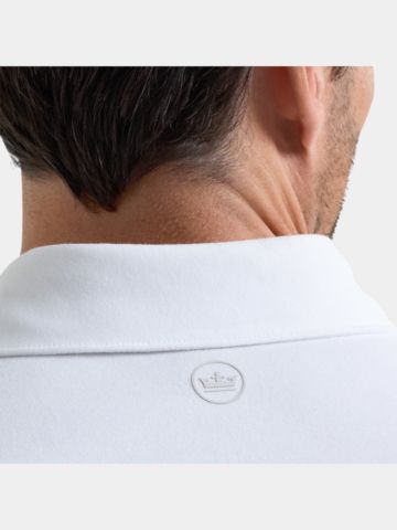 Peter Millar ALBATROSS COTTON-BLEND PIQUE Halbarm Polo weiß