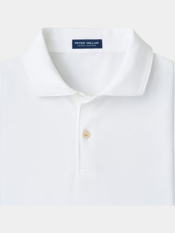 Peter Millar ALBATROSS COTTON-BLEND PIQUE Halbarm Polo weiß