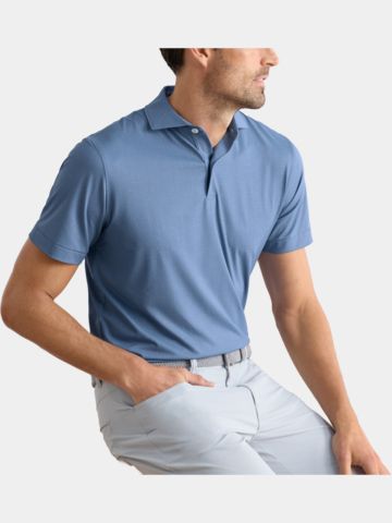 Peter Millar ALDER PERFORMANCE JERSEY Halbarm Polo blau