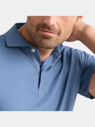 Peter Millar ALDER PERFORMANCE JERSEY Halbarm Polo blau