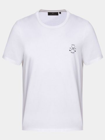 Daniel Springs Tričko s potiskem a polovičním rukávem bílé