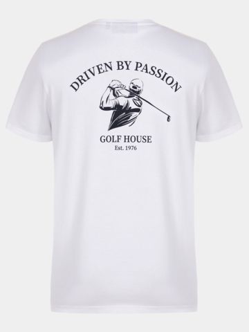 Daniel Springs Tričko s potiskem a polovičním rukávem bílé