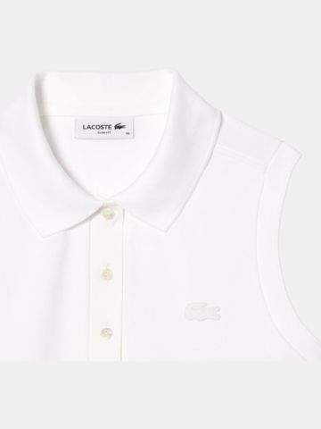 Lacoste SHORT SLEEVED RIBBED COLLAR SHIRT ohne Arm Polo weiß